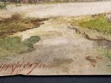 a picture of a painting of a road in the country