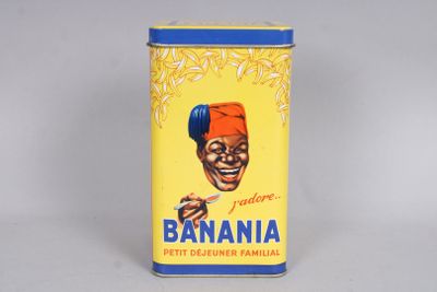 a canister of banana flavored coffee on the table