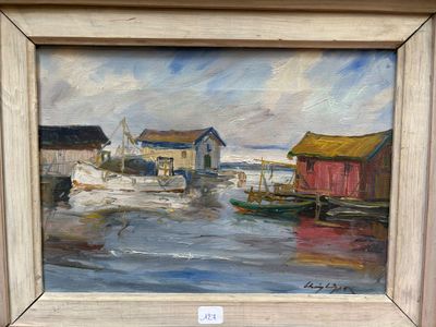 Ecole française du XXème siècle, Le port Saint Trojan - Huil…
