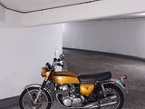 a motorcycle that is parked in a parking garage