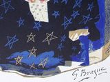 a drawing of a man sitting in a chair with a star of david on it