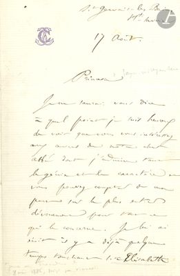 an old handwritten letter with a picture of a man on it