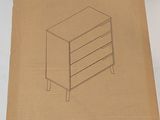 packaging of a box with a drawing of a drawer on it