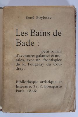 [Littérature] - René BOISLEVE : Les bains de Bade.