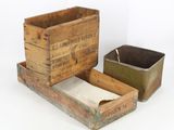 two wooden boxes that are sitting next to each other