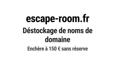 Nom de domaine escape-room.fr. Catégorie: Jeux et divertisse…