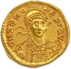 une pièce d'or portant l'image d'un homme