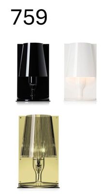 quatre types de lampes différents qui sont exposés