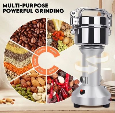 Moulin à Céréales Électrique, 500g ,avec 3 Lames en Acier In…