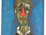 an image of a painting of a man with a red nose