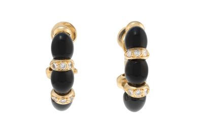 Boucles D'oreilles Clips Oversize Vintage Années 80 – Cabochon Nacré Et Strass – Occasion