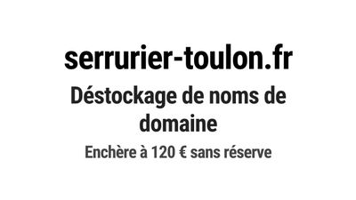 Nom de domaine serrurier-toulon.