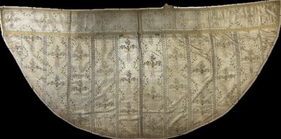 a close up of a piece of cloth with writing on it