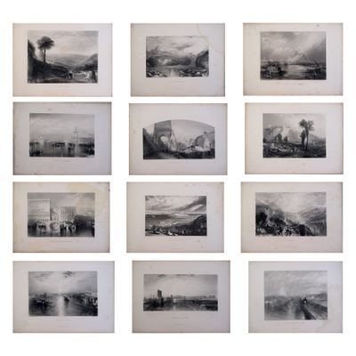douze photographies en noir et blanc représentant un paysage avec une chaîne de montagnes en arrière-plan