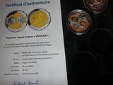 a certificate with a picture of two coins on it