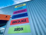 a close up of a sign on the side of a building
