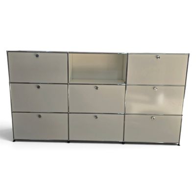 an image of a metal cabinet with six drawers