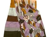 an image of a scarf with flowers and leaves on it