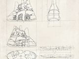 des croquis représentant un navire et un bateau sur une feuille de papier