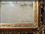 an image of a painting of a boat in a body of water