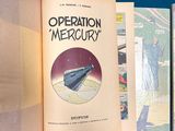 an open book with a picture of a space ship on it