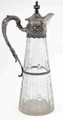 Carafe EN Argent Dore ET Cristal Sculpte DE Style Neoclassiq…