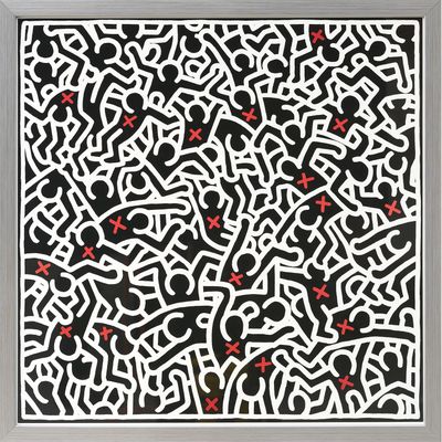 Keith Haring Tableau "Sans titre" (1985), encadré