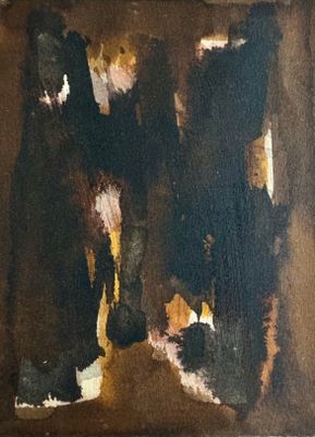 an oil painting of a cat sitting on top of a wooden table