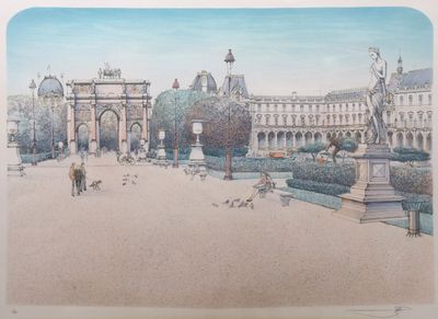 RAFFLEWSKI Rolf (1943-2019) Le jardin des Tuileries et le Lo…