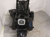 a motorcycle that is parked in a garage