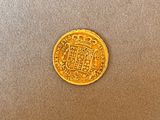 a gold coin with a coat of arms on it