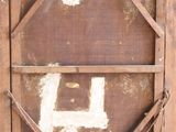a picture of an old window with a broken frame