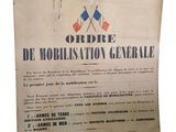an old french poster with a flag and two crossed flags on it