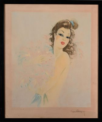 une image d'un tableau représentant une femme avec une fleur dans les cheveux