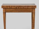 an image of a small table with a wooden top and legs