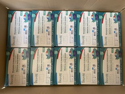 A L'ETUDE - LITIGE TRANSPORT - Ensemble de 6 cartons garnis de masques