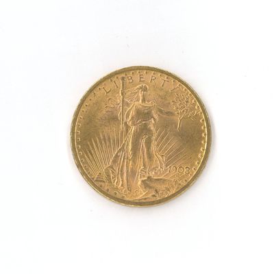 an image of a gold coin on a white surface