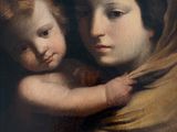a painting of a woman holding a child in her arms
