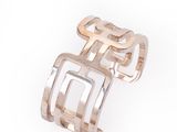 a close up of two rings on a white surface