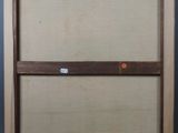 a painting of a wooden frame with a brown strip on it