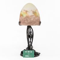 Muller Frères Lunéville, lampe de table en fer forgé avec un… (photo 2)
