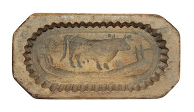 NORMANDIE, début XXème - MOULE A BEURRE en bois naturel scul… - Photo 1