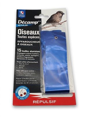 DÉCAMP' - Effaroucheur à oiseaux - Lot de 15 feuilles alumin…