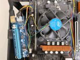 a close up of a computer motherboard with a cooling fan