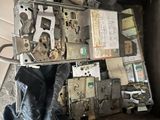 a box full of old items sitting on the floor