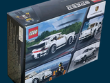 a box of lego speed cars on a blue background