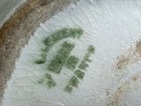 a dirty pan with a lot of green stuff in it