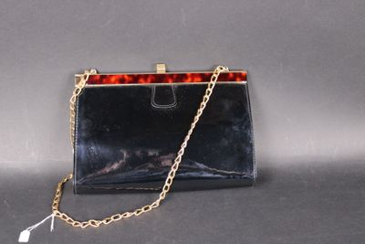 vintage tortoise shell purse with gold chain strap