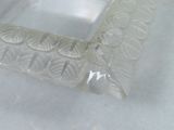 a clear glass plate with a leaf design on it