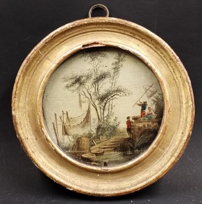 une image représentant une photo d'un tableau où figurent un homme et une femme sur un bateau